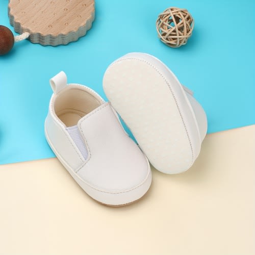 Baby Boy Girl First Walking Shoes - Lightweight Non-Slip Slip-On Sneakers with Soft & Breathable Fabric, Low-Top Toddler Trainers for Infants 0-3 Months (Black/White), Simple Design, Durable Construction, Parents Of Toddlers, Minimalist Design, Comfor