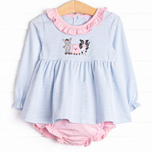 Farm Animal Favorites Applique Diaper Set, Blue – Stitchy Fish