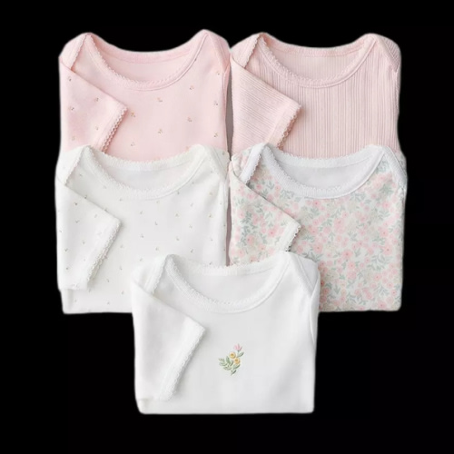 FIVE-PACK OF SHORT-SLEEVED FLORAL BODYSUITS - Pink | ZARA United States