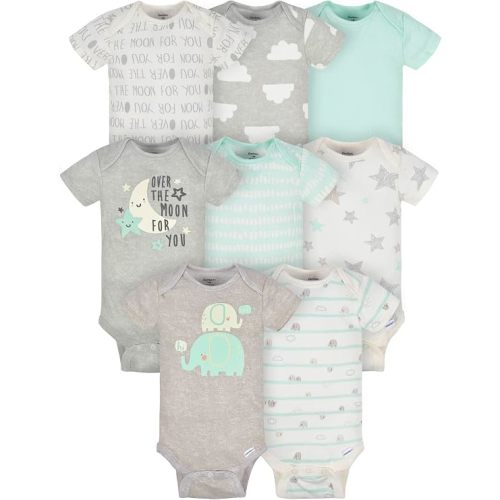 Gerber Baby Boys and Girls' 8-pack Short Sleeve Onesies Bodysuits
