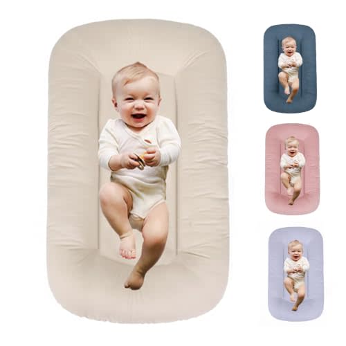 Baby Lounger 0-24 Months Bionic Design Infant Nest(Cream White) | Breathable,0-12months,infant support cushion,infant lounger,Newborn Babies Essentials Gifts