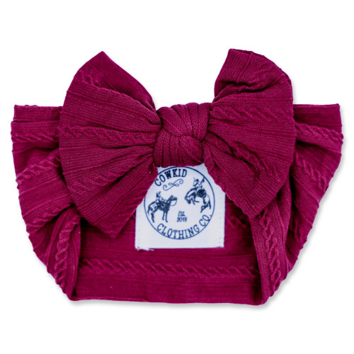 Maroon Braided Rib Head Wrap
