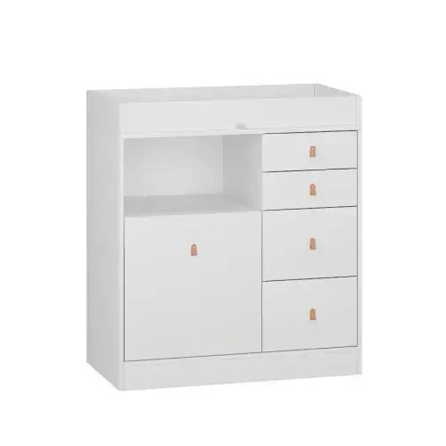 FUFU & GAGA - FUFU&GAGA Changing Table Dresser Spacious Storage Cabinet & Anti - Tip Safe Nursery Essential - White