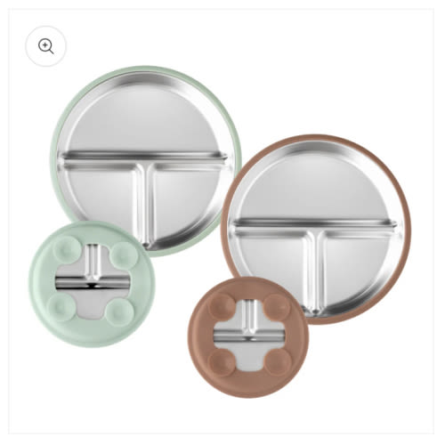 Stainless Steel Plate Set of 2 (Butter Yellow & Baby Blue)