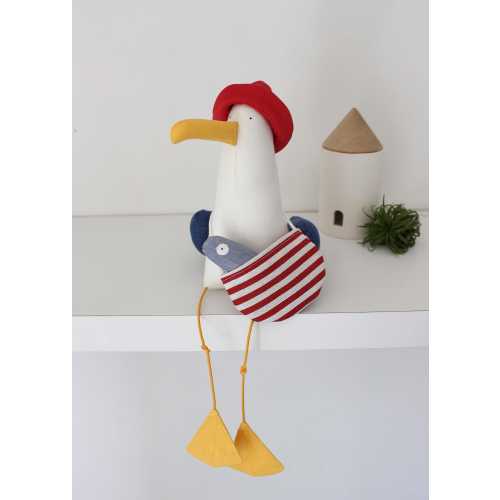 Seagull with bag and sardine, Collectible toy, Seagull Mine, Seagull Toy, Stuffed Animal, Sea Bird, Soft Toy,  Möve, DECORNERHOME