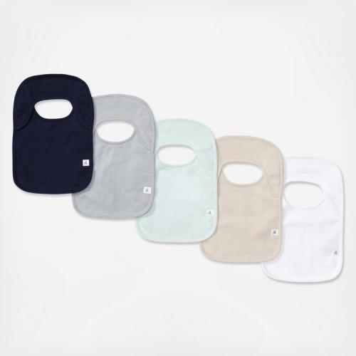 Burt's Bees Baby, Lap Shoulder Assorted Bibs, Set of 5 | Zola Baby