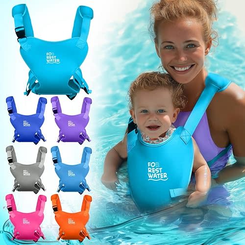 Baby Carrier - Premium Neoprene Ergonomic for Warm & Safe Water & Land Fun (4-24 Months) - Adjustable Infant & Toddler Harness – Summer & Winter Baby Carrier (Lightblue)