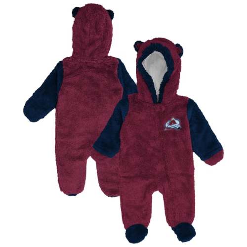 Newborn & Infant Colorado Avalanche Outerstuff Burgundy Stay Napping Fleece Bunting Full-Zip Sleeper