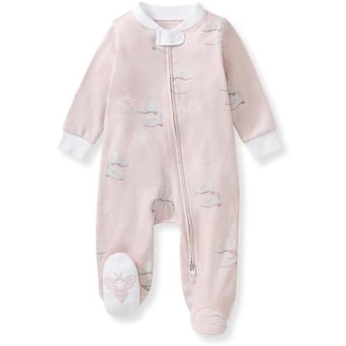 Burt's Bees Baby Girls' Organic Cotton Sleep and Play Footed Pajamas