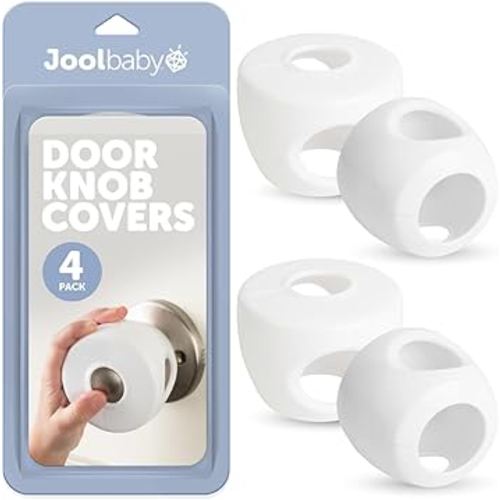 Jool Baby Door Knob Child Safety Covers (4 Pack) Prevent Kids from Opening Doors – Easy to Install