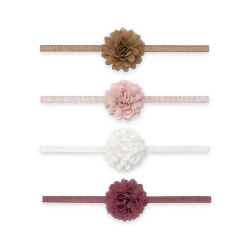 Carter's Child of Mine Infant Girl Bow Head Wrap Set, 4-Piece, Multicolor