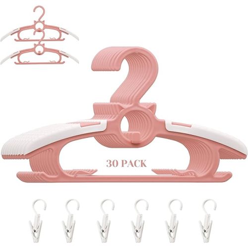 Baby Nursery Closet Hangers,30Pack Space Saving Kids Hange Pink