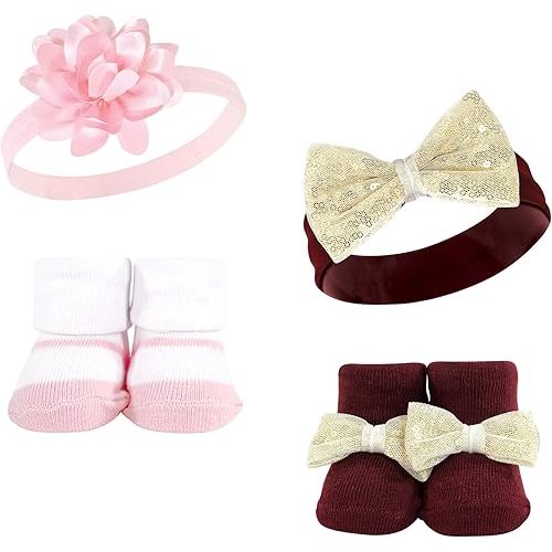 Hudson Baby baby-girls Headband and Socks Set