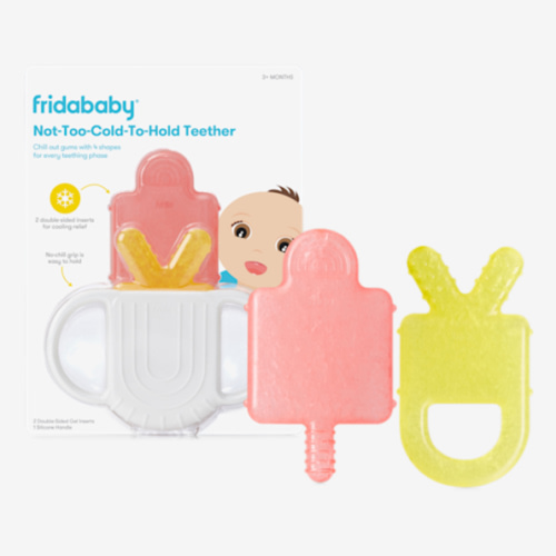 Frida Baby Silicone Teething Toys, 4-in-1 Teether for Babies & Infants, Teething Relief for 0-18 Months, Not-Too-Cold-to-Hold Baby Teether, BPA-Free