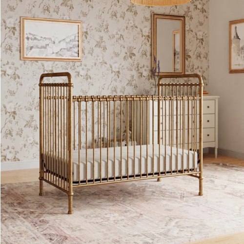 Namesake Abigail 3-in-1 Convertible Baby Crib (Gold) - GREENGUARD Gold Certified - Convertible Crib to Toddler Bed and Daybed - Baby Bed w/ 4 Adjustable Heights - Vintage Baby Crib Convertible