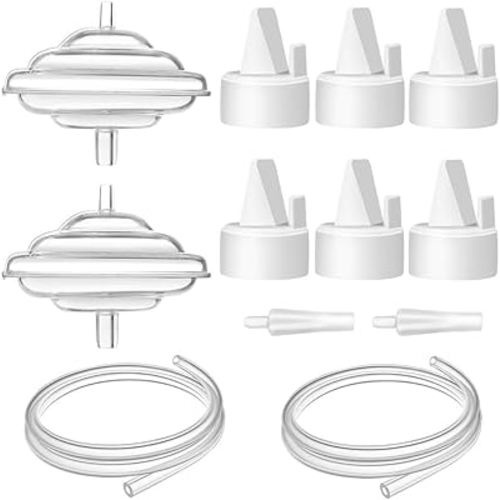 PumpMom-us Breast Pump Parts for Spectra, Duckbill Valve Tubes Backflow Protector Compatible with Spectra S1 S2 9 Plus Synergy Gold, Not Original Pump Parts