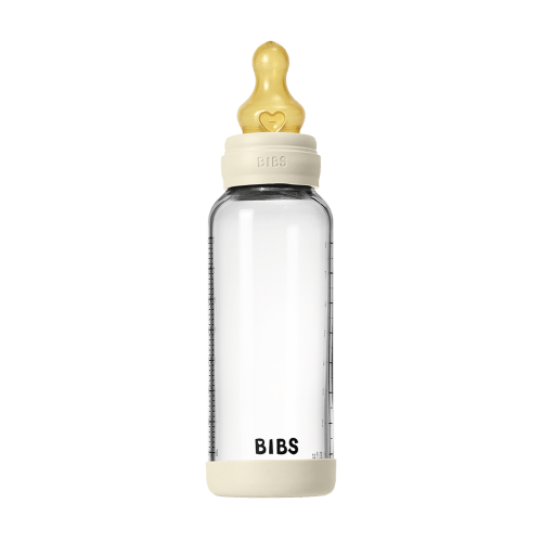 BIBS Baby Glass Bottle Set 8oz Latex - Ivory | Anti-Colic Design – Bibsworld store US