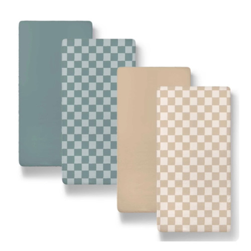 Check Baby Organic Bassinet Sheets 4-Pack for Boys and Girls