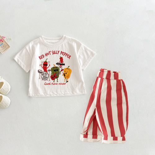 RED HOT SILLY PEPPERS Baby Toddler Chili Peppers 2 Piece Sets