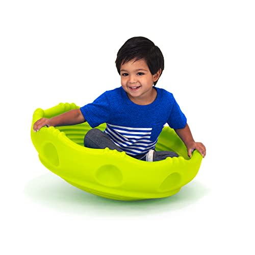 Simplay3 Two Sided Rock Around Wobble Disk and Climbing Dome for Toddlers and Kids - Rocking and Climbing - Indoor/Outdoor - Green, Made in USA (Green, 1 Pack)