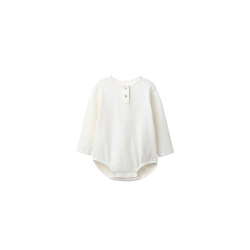 WAFFLE HENLEY BODYSUIT - Ecru | ZARA United States