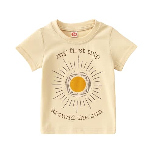 1st Birthday Shirt for Baby Boys Girls Cute Sun Graphic Birthday Party T-Shirt One Year Old Birthday Gift Tees