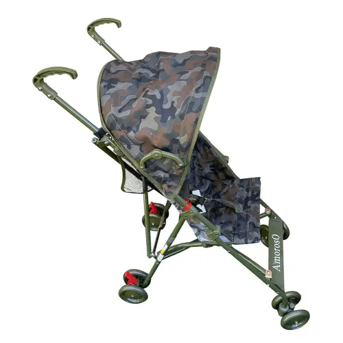 AmorosO Single Umbrella Stroller for Toddler - Travel Stroller for Babies - Sun Protection Cover - Nylon Fabric Material - Metal Frame - PP Plastic Handle Material - Camouflage