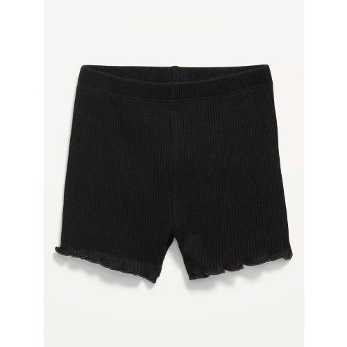 Ribbed Lettuce-Edge Biker Shorts for Baby