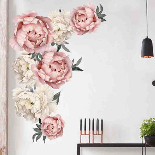 Peony Rose Flowers Wall Decals Wall Sticker Art Nursery Decals Home Decor Gift