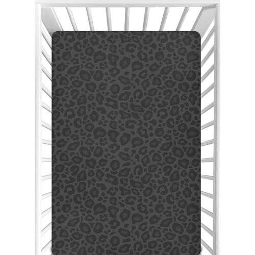 CaTaKu Baby Crib Sheets Dark Animal Cheetah Print Mini Crib Sheets Fitted for Girls Boys,Neutral Soft Toddler Mattress Bed Sheets for Crib,28"x 52"
