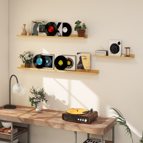Ebern Designs Parece Wall-Mounted Floating Shelves for Bedroom, Living Room & Reviews | Wayfair