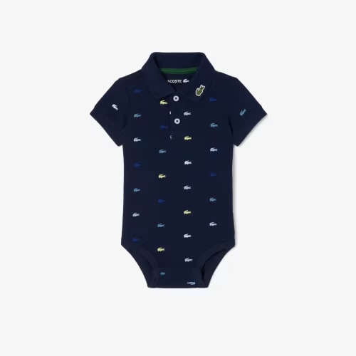 Infants' Crocodile Print Piqué Onesie