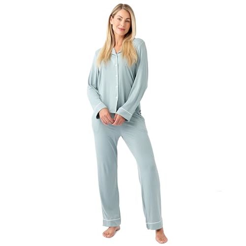 Cozy Earth 100% Viscose From Bamboo Long Sleeve Pajama Set For Women - Button-Up Sleepwear