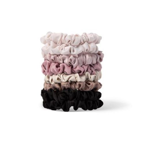 The Hair Edit Ruched Ribbon Skinny Satin Scrunchies - 8pk: Hair Styling, All Hair Types