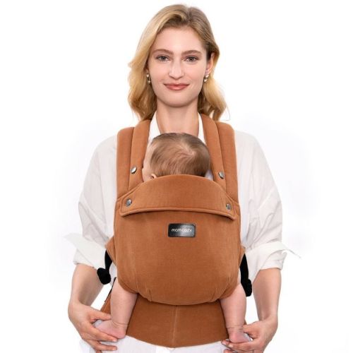 Momcozy Baby Carrier with Cotton Linen - Sepia: Linen & 5-44 lb Capacity, Facing-In Design