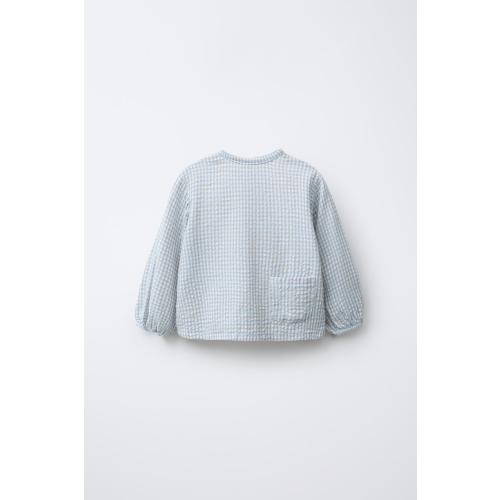 PLAID TEXTURED SHIRT - Sand / Blue | ZARA United States