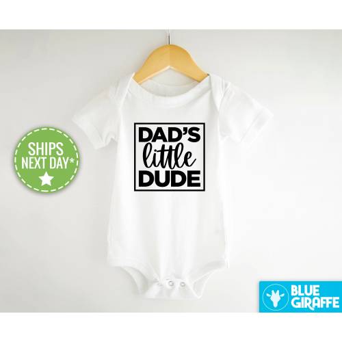 Dad’s Little Dude Onesie®, Cute Father’s Day Baby Bodysuit, New Dad Baby Clothes