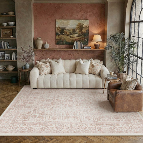 August Grove® Lilah Vintage Floral Washable Area Rug | Wayfair