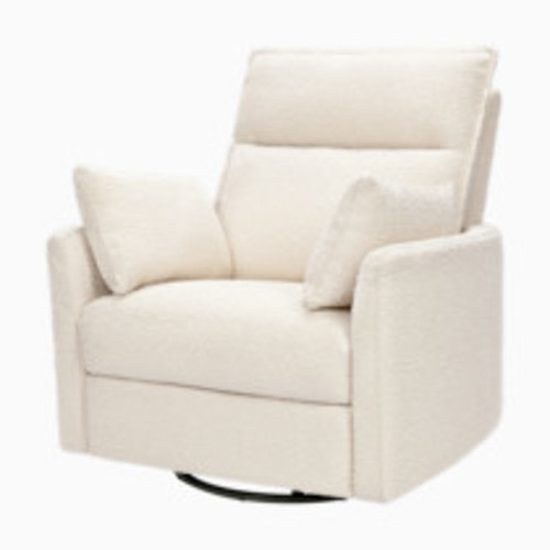 babyletto Nori Extra Wide Electronic Recliner and Swivel Glider - Performance Ivory Boucle