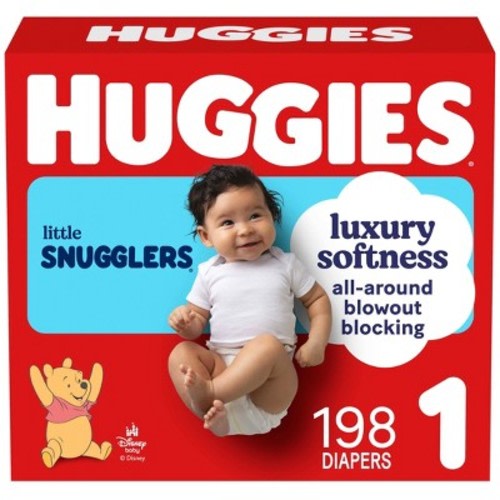 Huggies Little Snugglers Gentle Protection Diapers - Size 1 - 198ct