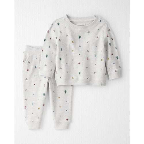 Baby Girl 2-Piece Organic Cotton Knit Set in Nature Icon Print |Carter's, 6M