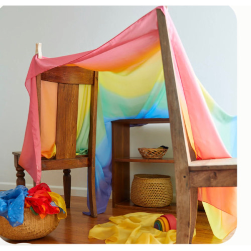 Double Rainbow Playsilk | Buy Large Rainbow Playsilks for Kids from Sarah's Silks