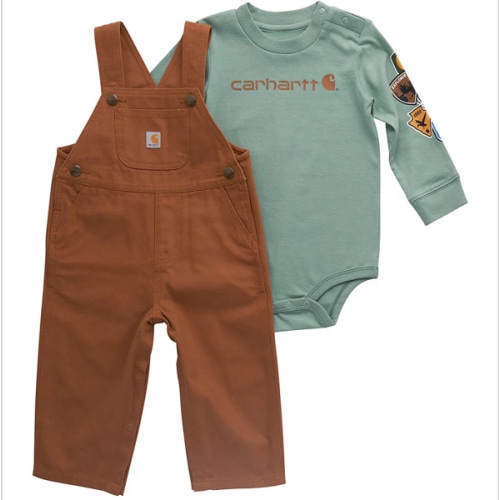 Boys' 2-Piece Long Sleeve Bodysuit & Canvas Overall Set (Baby) | Kids' Sets | Carhartt