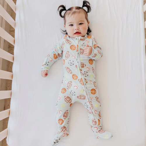 Zip-Up Footie Pajama - Sports Medley
