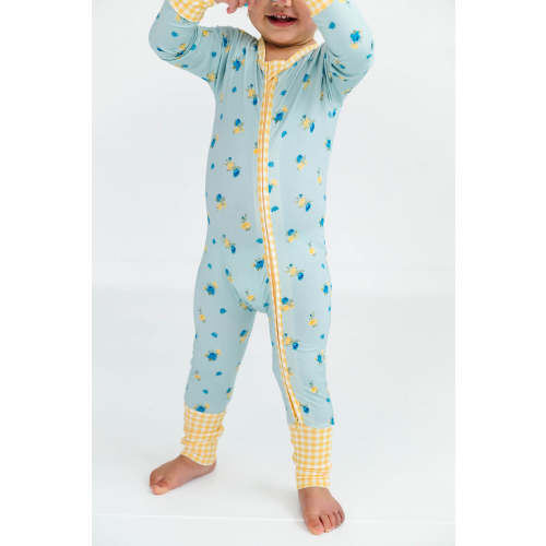 Floral and Gingham Zipper Romper IMJ x Karissa Abbott