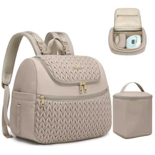 Qualyphant Breast Pump Bag for Spectra S1/S2 & Medela – Insulated Cooler Bag, 13" Laptop Sleeve, Diaper Bags Backpack – Lightweight, Water-resistant & Stylish for Work, Travel