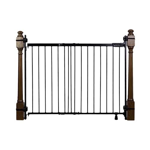Summer Infant Metal Banister & Stair Safety Baby Gate, 31'-46' Wide, 32.5' Tall, Banister & Wall Mount, Black