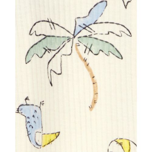 Baby Palm Tree Print 2-Way Zip Sleep & Play Pajamas - Ivory - Carter's | Carter's