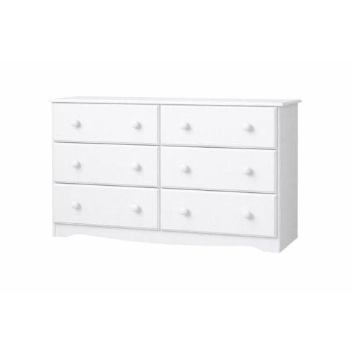 Charlton Home® Genai 100% Solid Wood 6-Drawer Double Dresser & Reviews | Wayfair