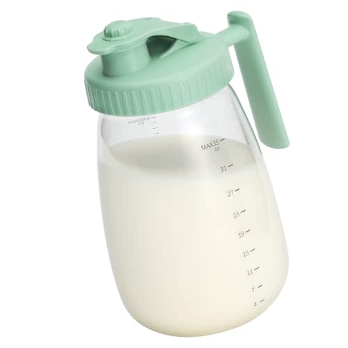haakaa Glass Breast Milk Pitcher with Date Indicator, 1000ml/35oz | Leak-Proof Pour, No Leak Breastmilk Fridge Storage Wide Mouth, Heat-Resistant, Easy Clean & BPA-Free